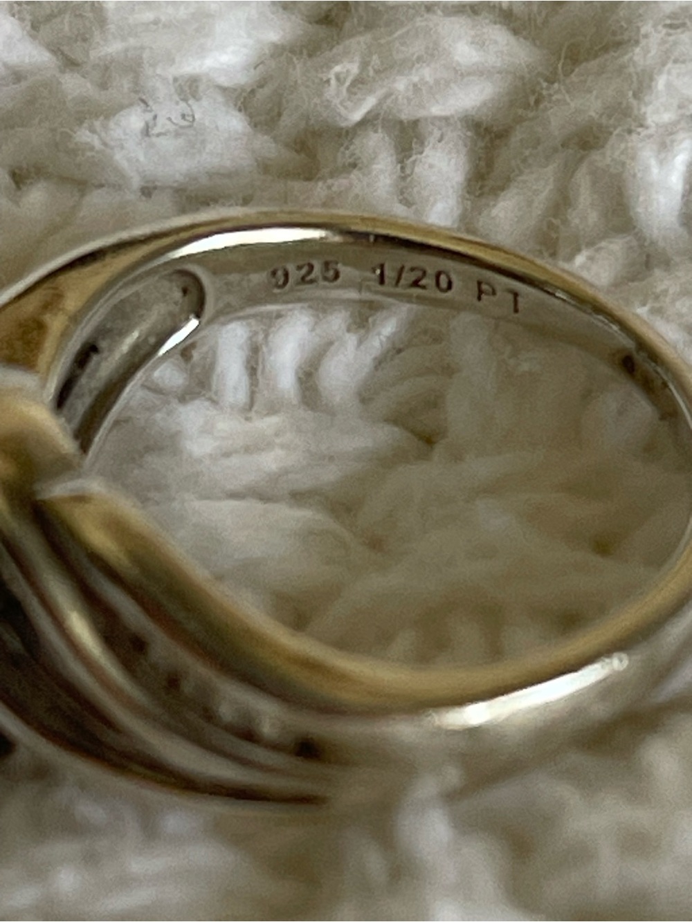 Sterling Silver Platinum Diamond Engagement Ring - Picture 4 of 7